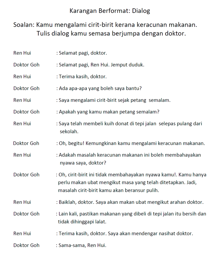 Dialog (Berjumpa dengan Doktor) - KARANGAN CONTOH - cikgugoh